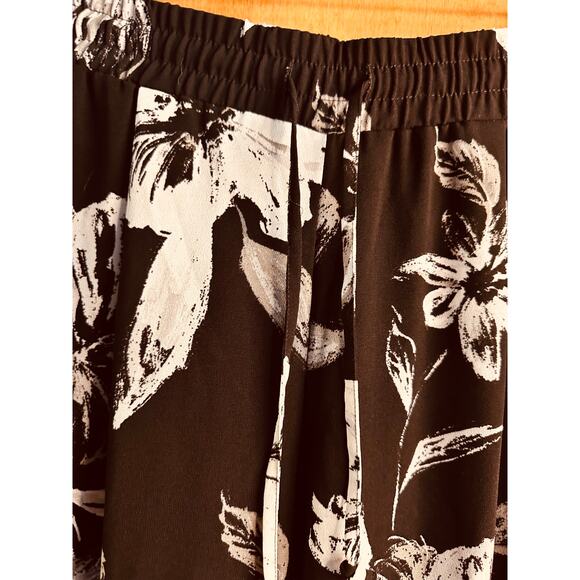 New Direction Floral Print Wide Leg Palazzo Pants Drawstring Size Medium - Picture 4 of 7